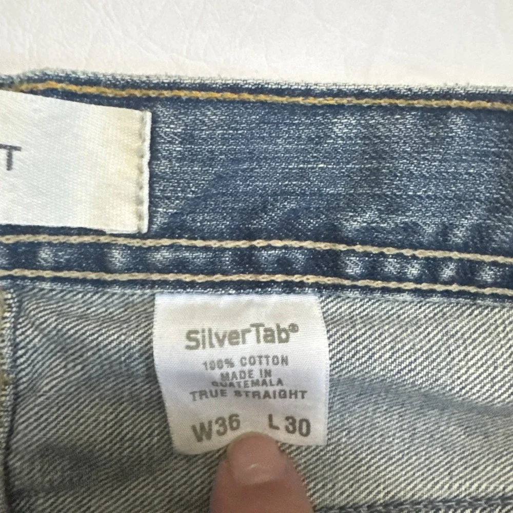 Levis True Straight Silver Tab Mens 36x30 Denim Button Fly Jeans Y2K(Fits 36x28)
